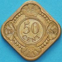 Нидерландские Антилы 50 центов 1989 год.