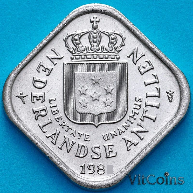 Монета Нидерландские Антилы 5 центов 1985 год