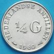 Монета Нидерландские Антилы 1/4 гульдена 1960 год. Серебро.