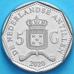 Монета Нидерландские Антильские острова 5 гульденов 2020 год. 10 лет автономии Кюрасао и Сант-Мартена.