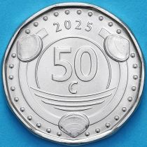 Кюрасао 50 центов 2025 год.