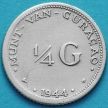 Монета Кюрасао 1/4 гульдена 1944 год. Серебро.