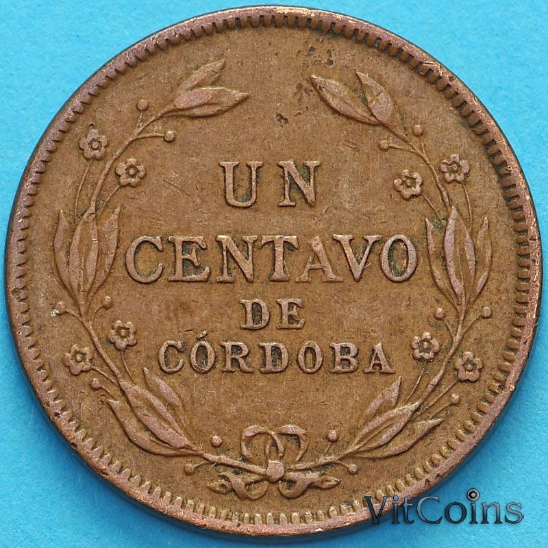 Монета Никарагуа 1 сентаво 1924 год.