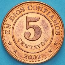 Никарагуа 5 сентаво 2002 год.