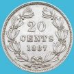 Монета Никарагуа 20 сентаво 1887 год. Серебро.