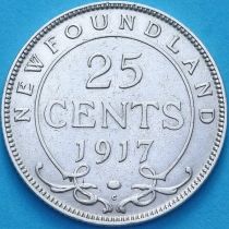 Ньюфаундленд 25 центов 1917 год.
