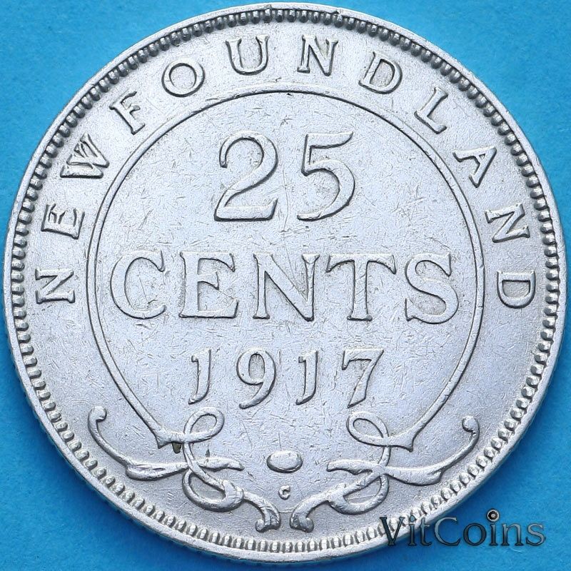 Монета Ньюфаундленда 25 центов 1917 год. Монета Ньюфаундленда 25 центов 1917 год.