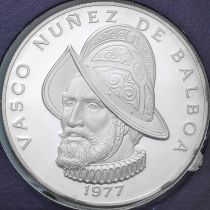 Панама 1 бальбоа 1977 год. Васко Нуньес де Бальбоа. Серебро. Пруф