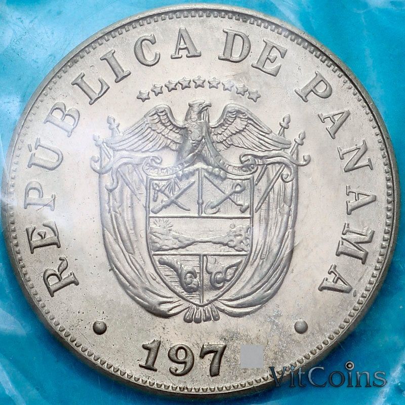 Монета Панама 5 сентесимо 1970 год. Пруф