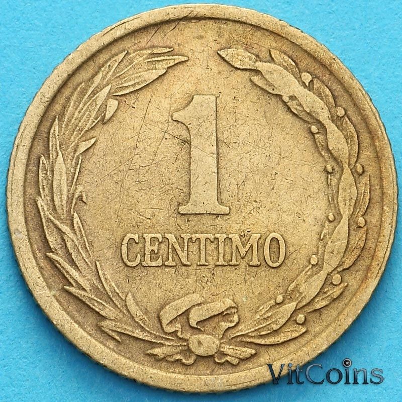 Монета Парагвай 1 сентимо 1944 год.