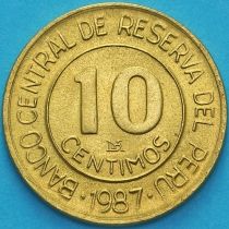 Перу 10 сентимо 1987 год. аUNC