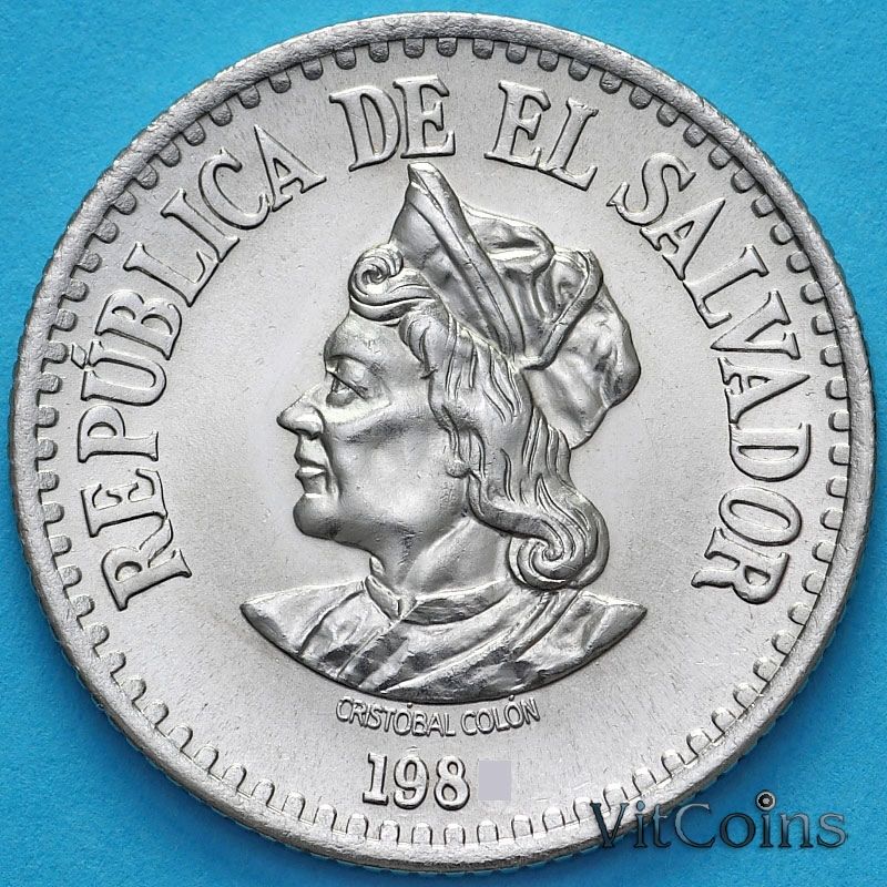 Монета Сальвадор 1 колон 1984 год. UNC