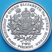 Южная Георгия и Южные Сэндвичевы Острова 2 фунта 2000 год. Королева-Мать