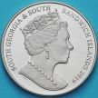 Монета Южной Георгии и Южных Сэндвичевых Островов 2 фунта 2019 год. Золотоволосые пингвины.