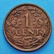 Монета Суринама 1 цент 1960 год.  Лев герба Нидерландов.