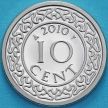 Монета Суринам 10 центов 2010 год. BU