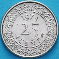Суринам 25 центов 1974 год.