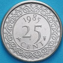 Суринам 25 центов 1985 год.
