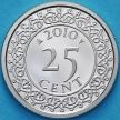 Монета Суринам 25 центов 2010 год. BU