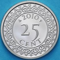 Суринам 25 центов 2010 год. BU