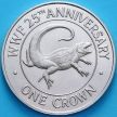 Монета Тёркс и Кайкос 1 крона 1988 год. 25 лет Фонду дикой природы.