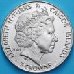 Монета Тёркс и Кайкос 5 крон 2001 год. 100 лет Подводному флоту Великобритании