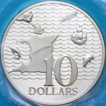 Тринидад и Тобаго 10 долларов 1973 год. Острова Тринидад и Тобаго. Серебро. Proof