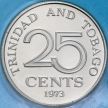 Монета Тринидад и Тобаго 25 центов 1973 год. Proof