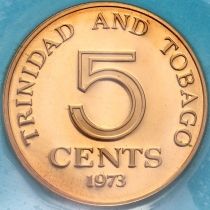 Тринидад и Тобаго 5 центов 1973 год. Proof