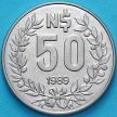 Монета Уругвай 50 новых песо 1989 год.