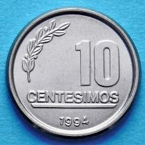 Уругвай 10 сентесимо 1994 год.