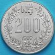 Монета Уругвай 200 новых песо 1989. 
