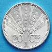 Монета Уругвая 20 сентесимо 1954 год. Серебро.