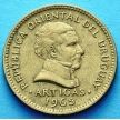 Монета Уругвая 1 песо 1965 год.
