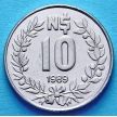 Монета Уругвая 10 новых песо 1989 год.