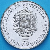Венесуэла 5 боливар 1990 год.