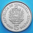 Монета Венесуэла 5 боливар 1989 год.