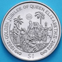Британские Виргинские острова 1 доллар 2002 год. Золотой юбилей. Карнавал.