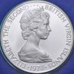Монета Британские Виргинские острова 1 доллар 1974 год. Птица фрегат. Серебро.