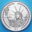 Монета Британских Виргинских островов 1 доллар 2002 год. 11 сентября 2001.