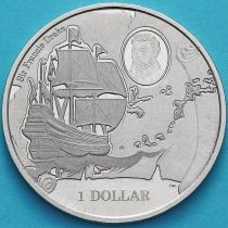 Британские Виргинские острова 1 доллар 2015 год. Сэр Фрэнсис Дрейк.