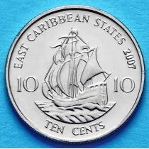 Восточные Карибы 10 центов 2007 год