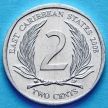 Монета Восточных Кариб 2 цента 2008 год