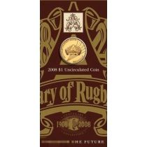 Австралия 1 доллар 2008 год. 100 лет регби. Блистер