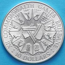 Австралия 10 долларов 1982 год. XII Игры Содружества в Брисбене. Серебро.