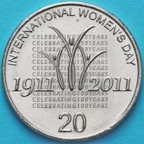 Австралия 20 центов 2011 год. 100 лет Международному женскому дню