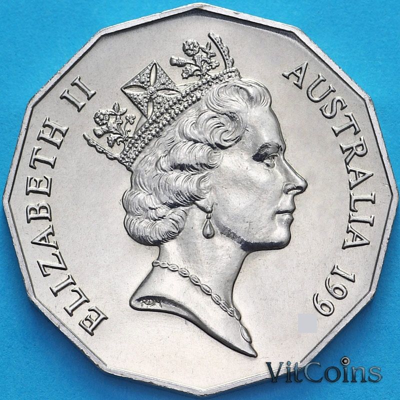 Монета Австралия 50 центов 1990 год. BU