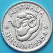 Монета Австралия 1 шиллинг 1954 год. Елизавета II Серебро.