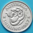 Монета Австралия 1 шиллинг 1957 год. Елизавета II Серебро.