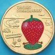 Монета Австралия 1 доллар 2025 год. Большая клубничка. Цветная Монета Австралия 1 доллар 2025 год. Большая клубничка. Цветная